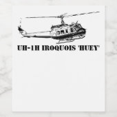 Wein UH-1H Iroquois Helicopter Weinetikett (Einzelnes Label)