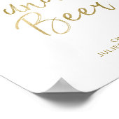 Wein und Bier 8x10 Gold Imitate Foil Sign Poster (Ecke)