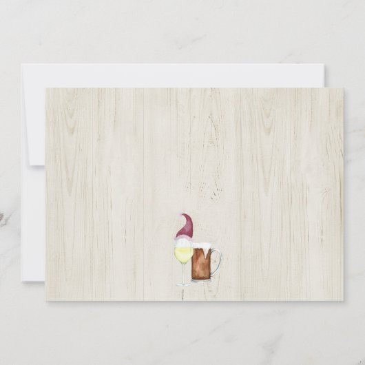 Wein und Bier & Holiday Cheer Weihnachten Party Einladung (Rückseite)