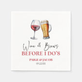 Wein und Biere Vor dem Ich Tuns Probedinner Serviette (Vorderseite)
