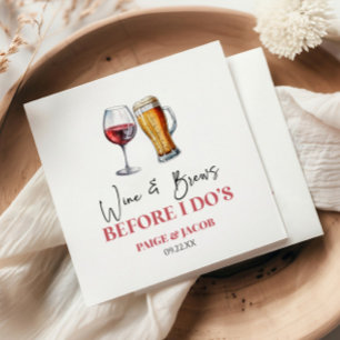 Wein und Biere Vor dem Ich Tuns Probedinner Serviette
