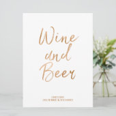 Wein- und Bierzellenzeichen | Stilvolle Gold-Rose Einladung (Stehend Vorderseite)