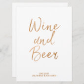 Wein- und Bierzellenzeichen | Stilvolle Gold-Rose Einladung (Vorne/Hinten)