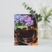 Wein und Blume Postkarte (Stehend Vorderseite)