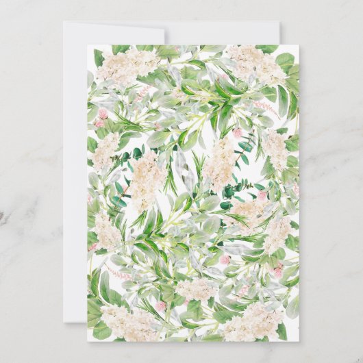 Wein und Blumengrün | Niedlich Modernes Brautparty Einladung (Rückseite)