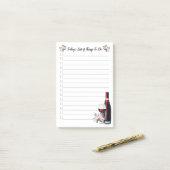 Wein und Blütenliste Post-it Klebezettel (Auf Schreibtisch)