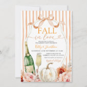 Wein und Bow Fall in Liebe Pumpkin Verlobung Einladung (Vorderseite)