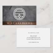 Wein und Brassen | Holz und Schiefer Visitenkarte (Vorne/Hinten)