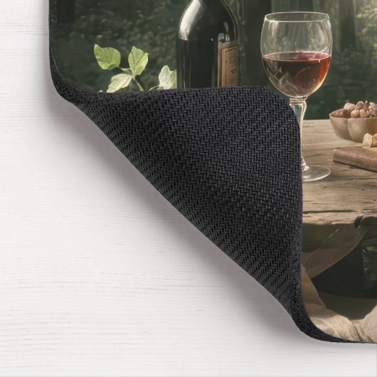 Wein und Brot im Sommer Mousepad (Ecke)