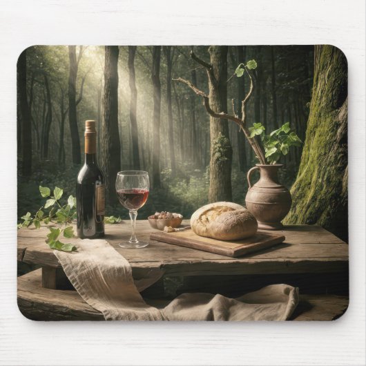 Wein und Brot im Sommer Mousepad (Vorne)