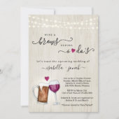 Wein und Brötchen bevor ich Paare Brautparty Einladung (Vorderseite)