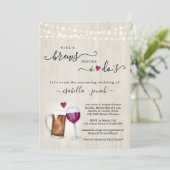 Wein und Brötchen bevor ich Paare Brautparty Einladung (Stehend Vorderseite)