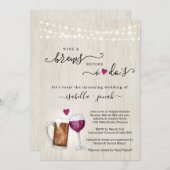 Wein und Brötchen bevor ich Paare Brautparty Einladung (Vorne/Hinten)