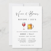 Wein und Brötchen bevor ich Probe essen Einladung (Vorderseite)