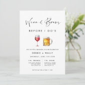 Wein und Brötchen bevor ich Probe essen Einladung (Stehend Vorderseite)