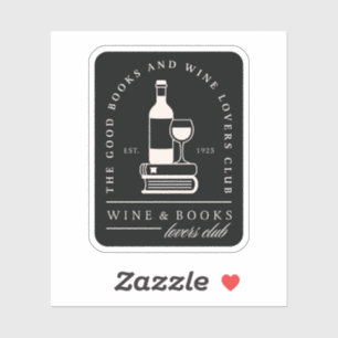 Wein- und Bücherliebhaber Lesegruppe Aufkleber