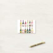 Wein und Champagner Flaschen Post-it Klebezettel (Auf Schreibtisch)