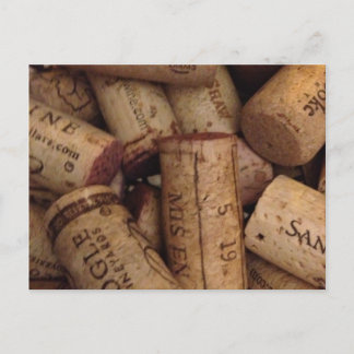Wein und Champignons Postkarte