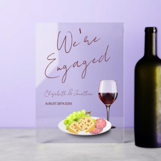 Wein- und Charcuterie-Engagement-Party Acrylschild