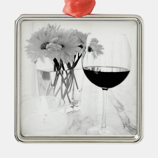 WEIN- UND COCKTAIL-LOVER-ORNATION SILBERNES ORNAMENT (Vorne)