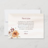 Wein und Creme Boho Blume Orthodoxe Taufe Dankeskarte (Vorderseite)