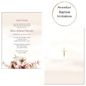 Wein und Creme Boho Blume Orthodoxe Taufe Einladung