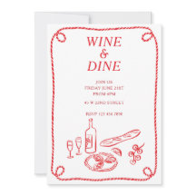 Wein- und Dine-Sommerparty-Einladung