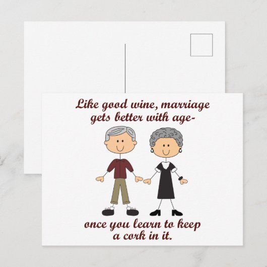 Wein und Ehe Postkarte (Vorne/Hinten)