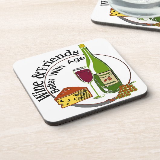 Wein und Freunde mit Alter besser Untersetzer (Linke Seite)