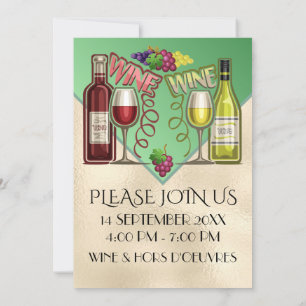 Wein und Freunde - Siehe Rückseite - Einladung