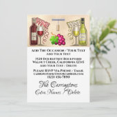 Wein und Freunde - siehe Zurück - Einladung (Stehend Vorderseite)