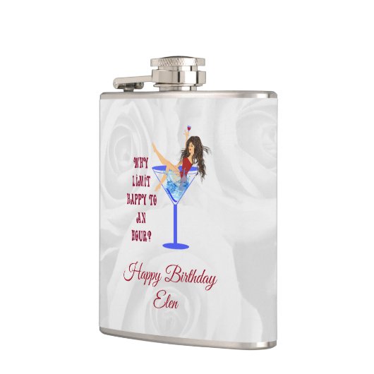 Wein und Glas von Mädchen Flachmann (Links)