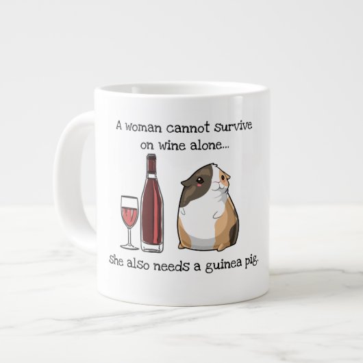 Wein und Guinea Schweine Tasse (Vorderseite Links)