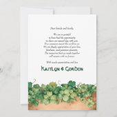 Wein und Holz rustikale St Patricks Hochzeit Foto Dankeskarte (Rückseite)