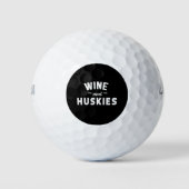 Wein und Huskies Golfball (Vorderseite)