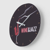 Wein und Jazz Große Wanduhr (Winkel)