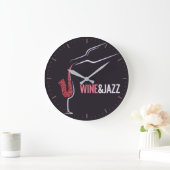 Wein und Jazz Große Wanduhr (Zuhause)