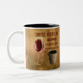Wein und Kaffee behalten mich gehende Kaffee-Tasse Zweifarbige Tasse (Links)
