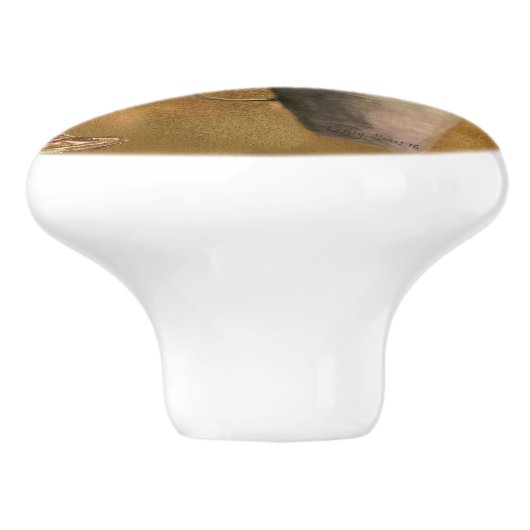 Wein und Kaffee behalten mich gehender Keramikknauf (Seitenansicht)