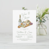 Wein und Käse Charcuterie Board Paare Dusche Einladung (Stehend Vorderseite)