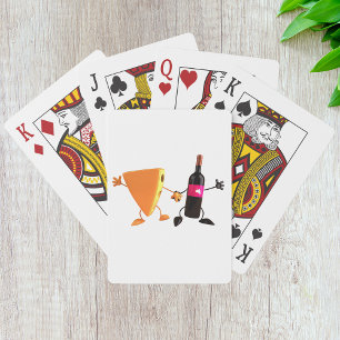 Wein und Käse, die Karten spielen Spielkarten
