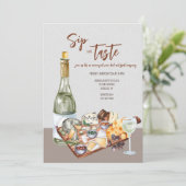 Wein und Käse Einladung (Stehend Vorderseite)