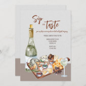 Wein und Käse Einladung (Vorne/Hinten)