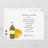 Wein und Käse Einladungspostkarte (Vorne/Hinten)