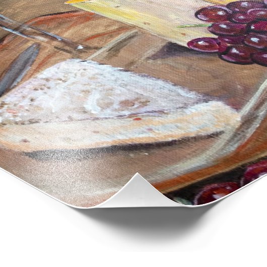 Wein und Käse Fotodruck (Ecke)
