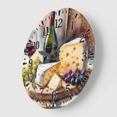 Wein und Käse Große Wanduhr (Winkel)