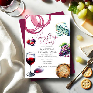 Wein- und Käse-Hochzeitsdusche-Einladungen Save The Date
