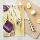 Wein und Käse im Beach Art Kitchen Handtücher (Viertel Falte)