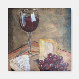 Wein und Käse Magnet
