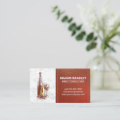 Wein und Käse | Marmor mit gestanztem Leder Visitenkarte (Stehend Vorderseite)